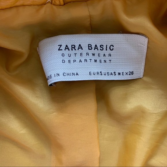 Zara Faux Leather Yellow Moto Jacket - Picture 8 of 8